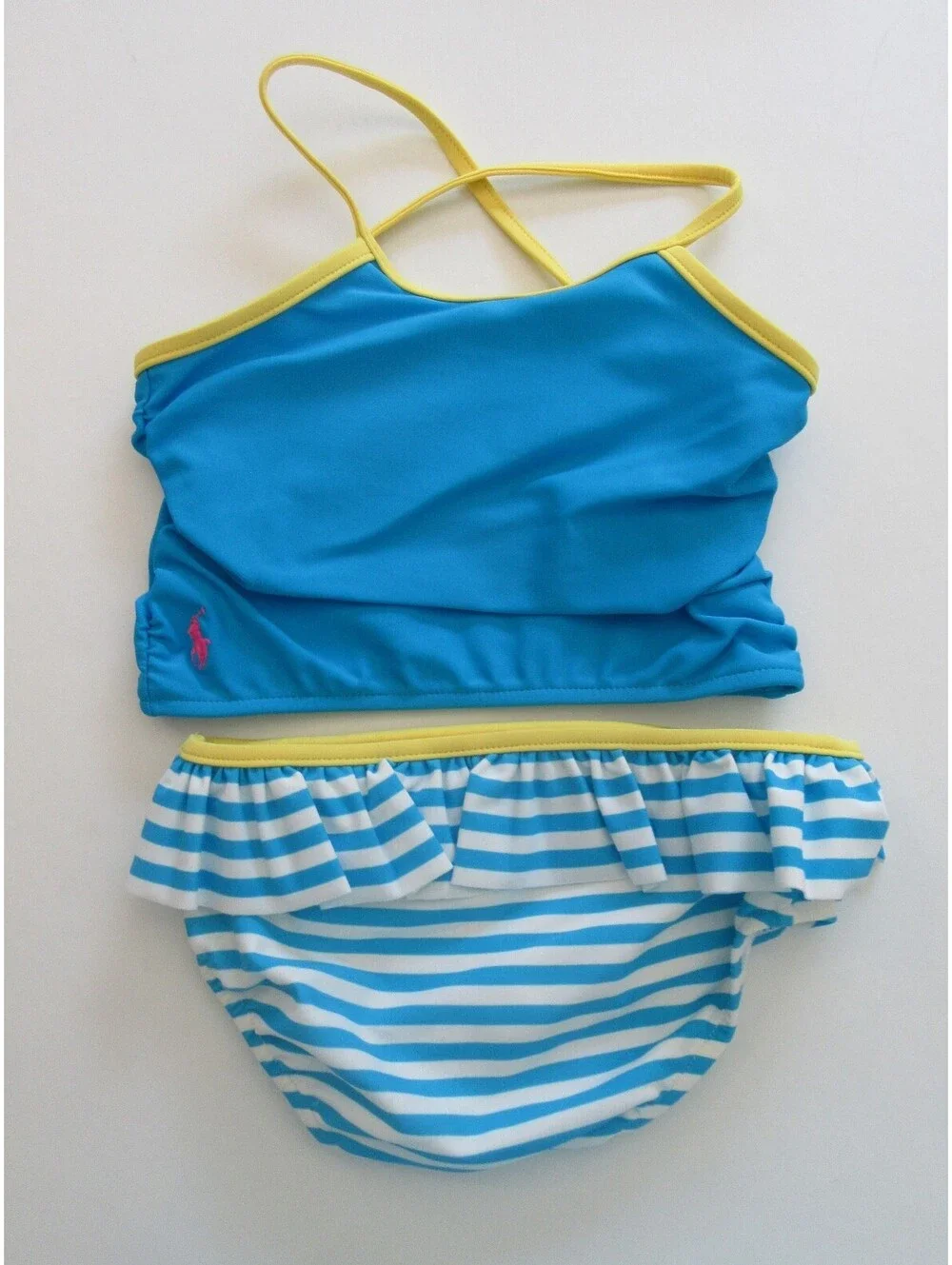 Polo Ralph Lauren Infant Girls 2 Pc. Swimsuit Bathing Suit Turquoise Multi  24M